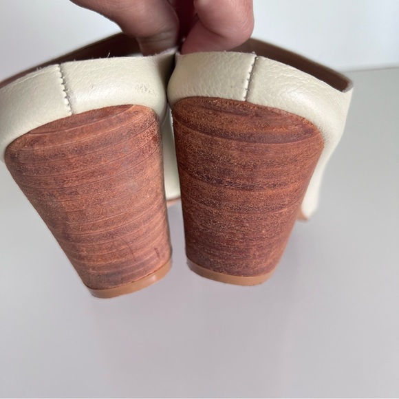 FORTRESS OF INCA Gaby Ivory Leather Mules Heels Sandals - Picture 8 of 8